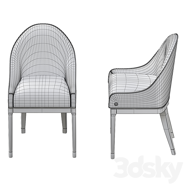 CANNES Montenapoleone Chairs and ROYAL Montenapoleone Tables 3DSMax File - thumbnail 3