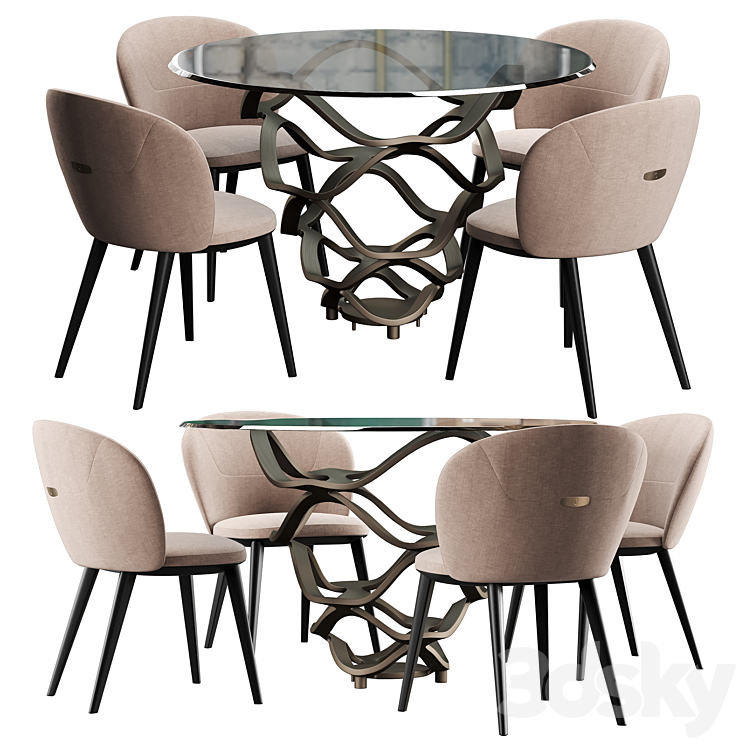 Cantory & Reflex Neolitico dining set 3DS Max - thumbnail 1