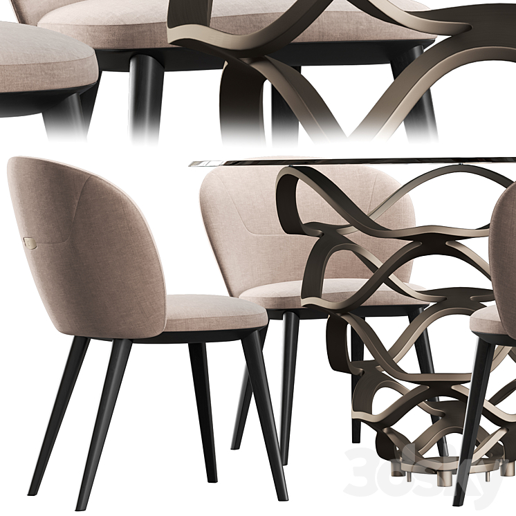 Cantory & Reflex Neolitico dining set 3DS Max - thumbnail 2