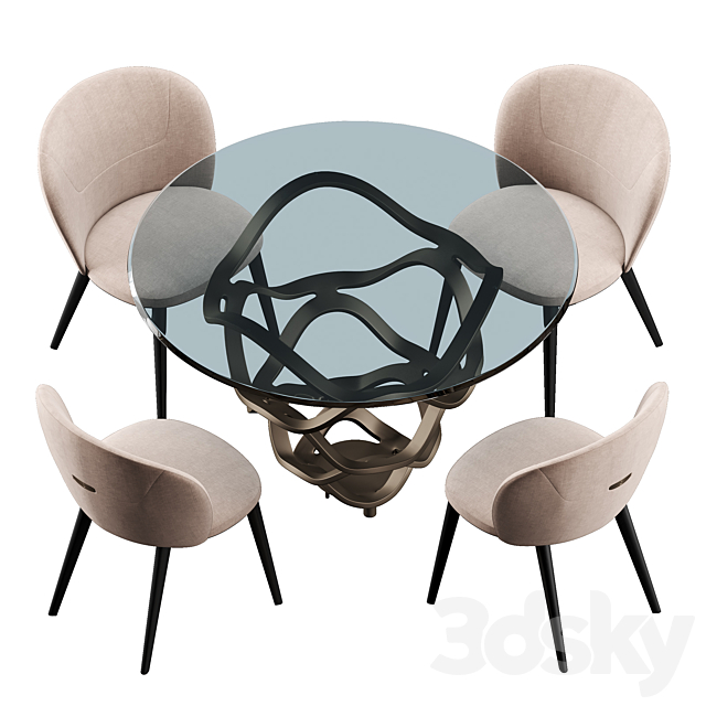 Cantory & Reflex Neolitico dining set 3DS Max Model - thumbnail 4