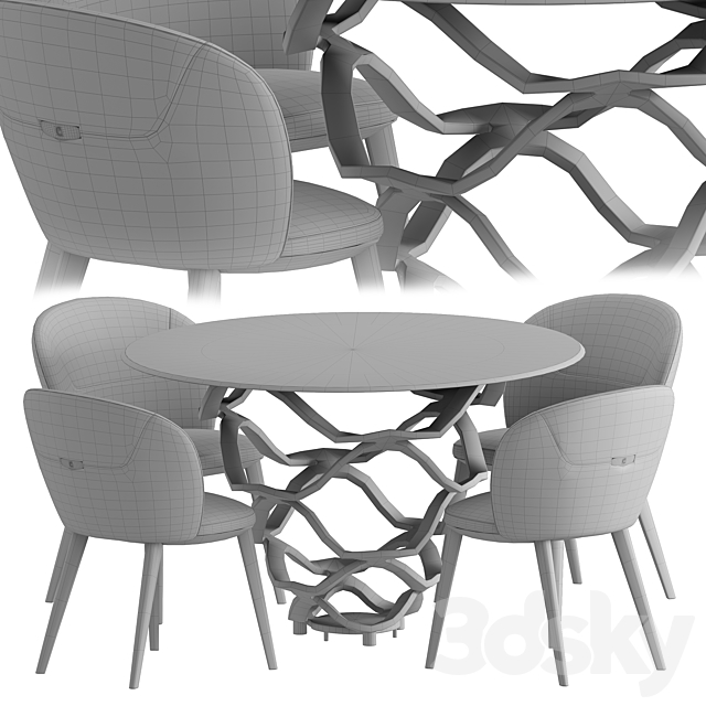 Cantory & Reflex Neolitico dining set 3DS Max Model - thumbnail 5