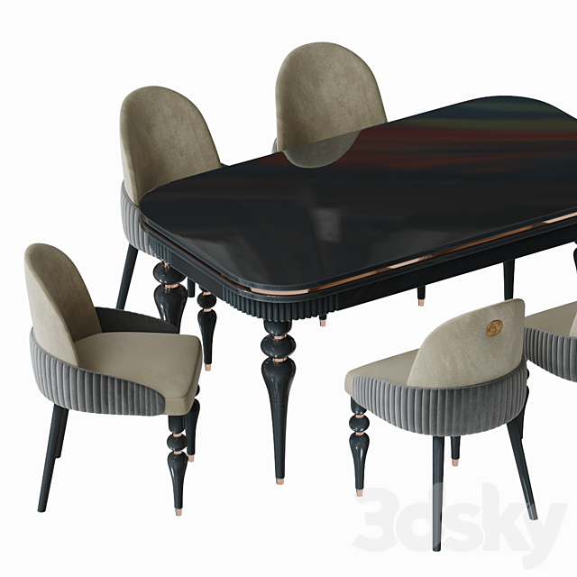 capella dining chair 3DS Max Model - thumbnail 2