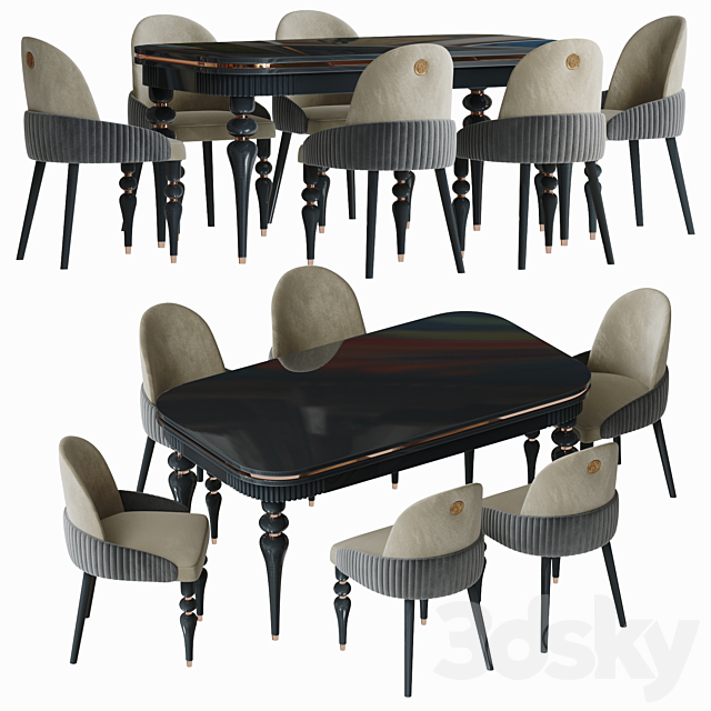 capella dining chair 3DS Max Model - thumbnail 4