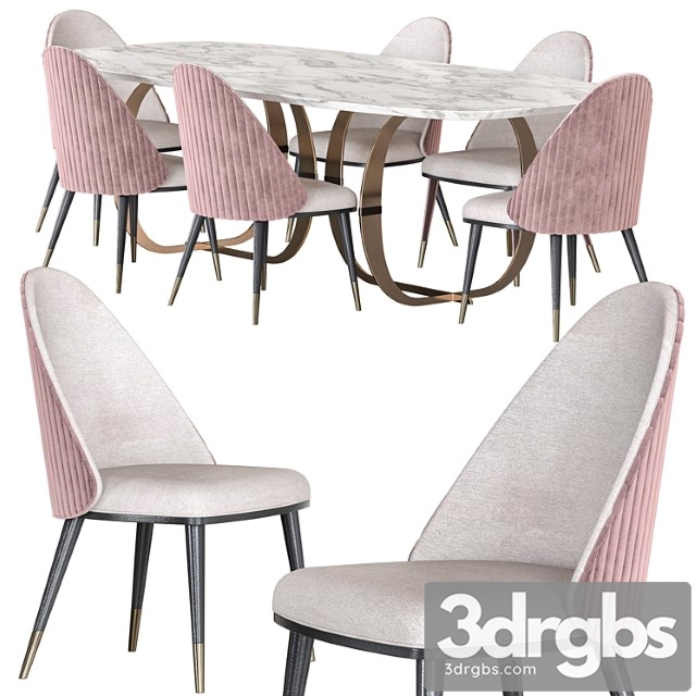 Capital Collection Convivio Table And Diva Chair Dining Set 3dsmax Download - thumbnail 1