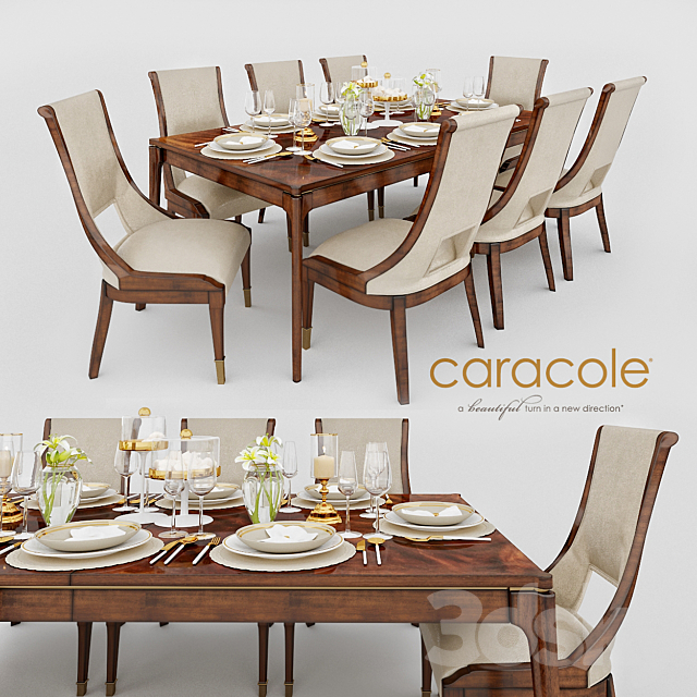 Caracole Open Invitation Dining Table & Caracole In Good Company Dining Chair 3DSMax File - thumbnail 1