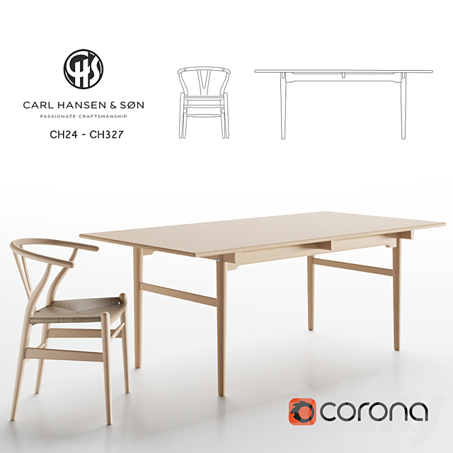 Carl Hansen – CH24-CH327 3DSMax File - thumbnail 2