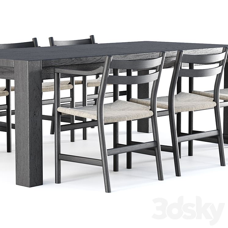 Carl Hansen furniture set_v17 \/ Garden furniture set 3DS Max Model - thumbnail 2