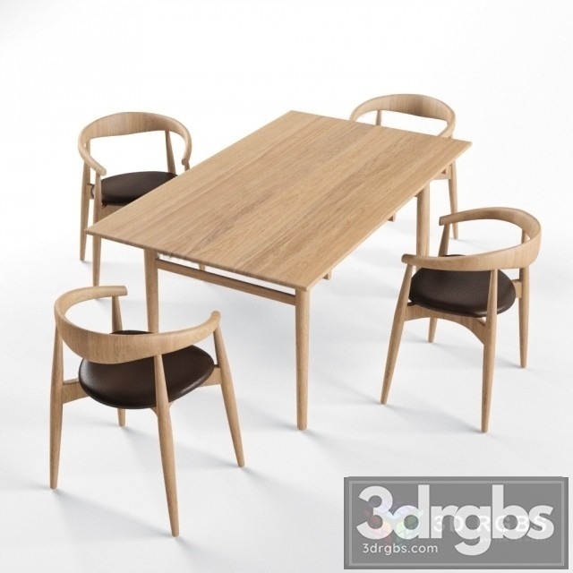 Carl Hansen Table and Chair 3dsmax Download - thumbnail 1