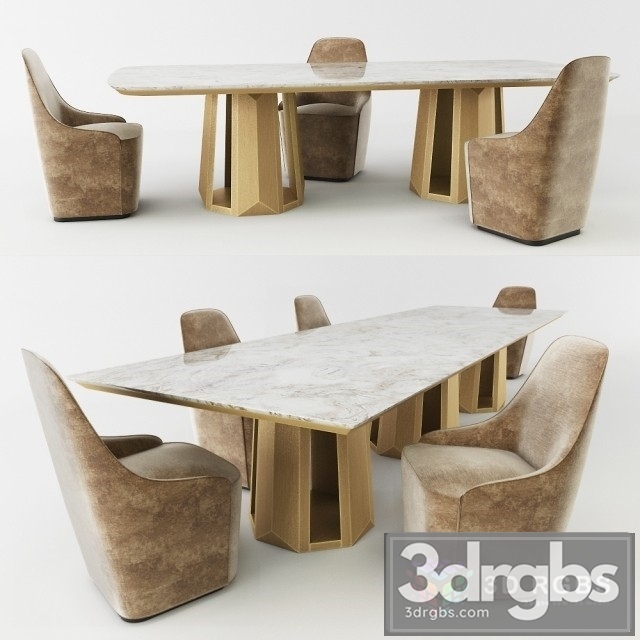 Casa Milano Table and Chair 3dsmax Download - thumbnail 1