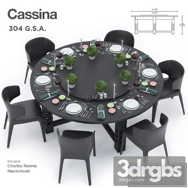 Cassina 304 GSA 3dsmax Download - thumbnail 1