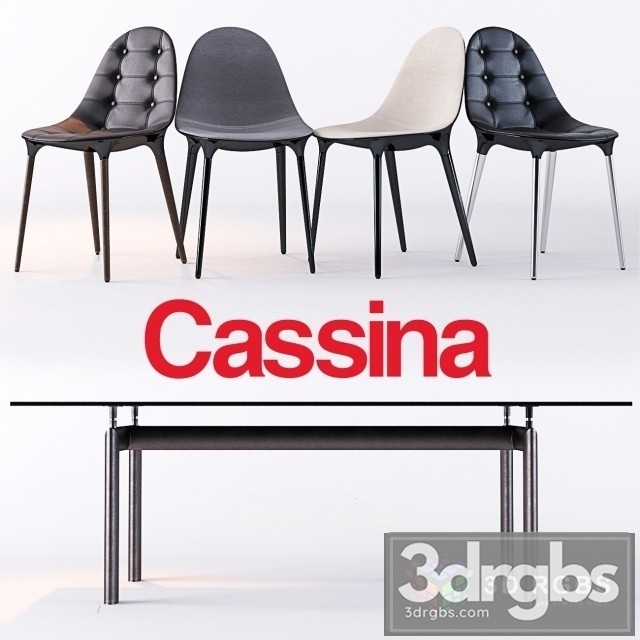 Cassina Caprice LC6 Table and Chair 3dsmax Download - thumbnail 1