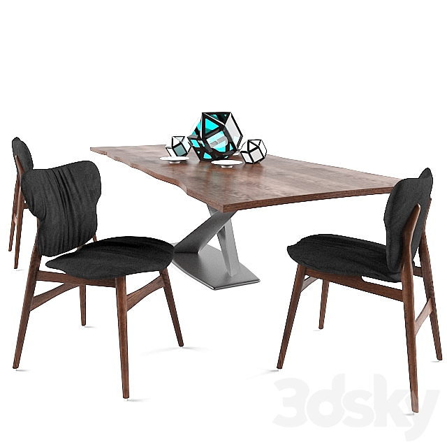 Cassoni Stratos wood table 3DSMax File - thumbnail 1