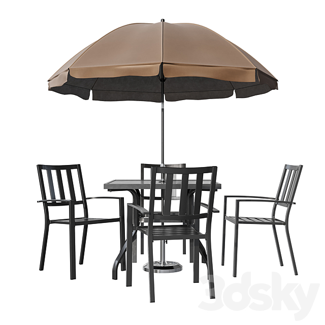 Castanon Rectangular Dining Set 3DSMax File - thumbnail 4