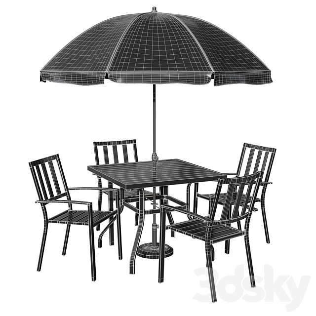 Castanon Rectangular Dining Set 3DSMax File - thumbnail 5