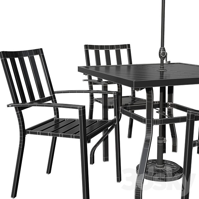 Castanon Rectangular Dining Set 3DSMax File - thumbnail 6