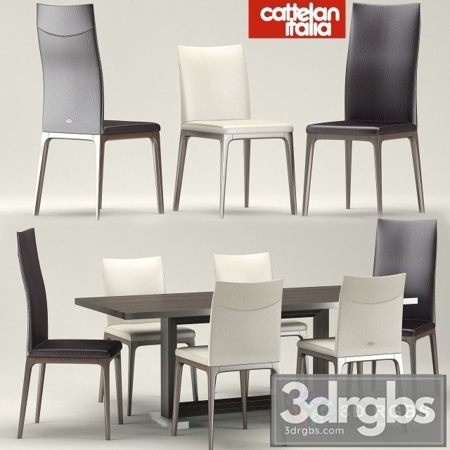 Cattelan Italia Agatha Flex Dining Table and Chair 3dsmax Download - thumbnail 1