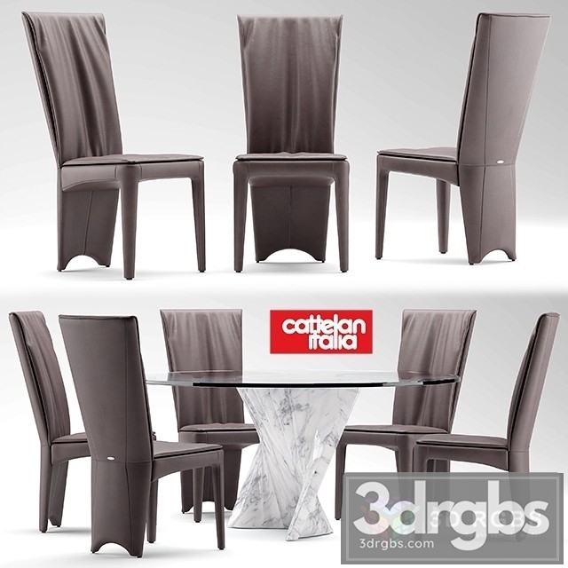 Cattelan Italia Aurelia Table and Chair 3dsmax Download - thumbnail 1