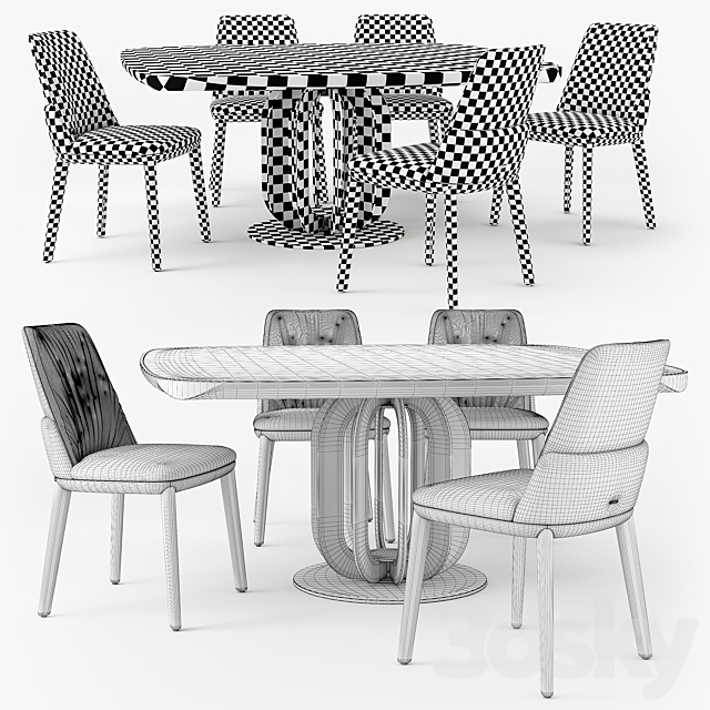 Cattelan Italia Belinda chair Soho table 3DSMax File - thumbnail 3