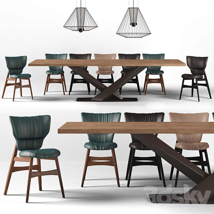 Cattelan italia dinning set 3DS Max - thumbnail 1