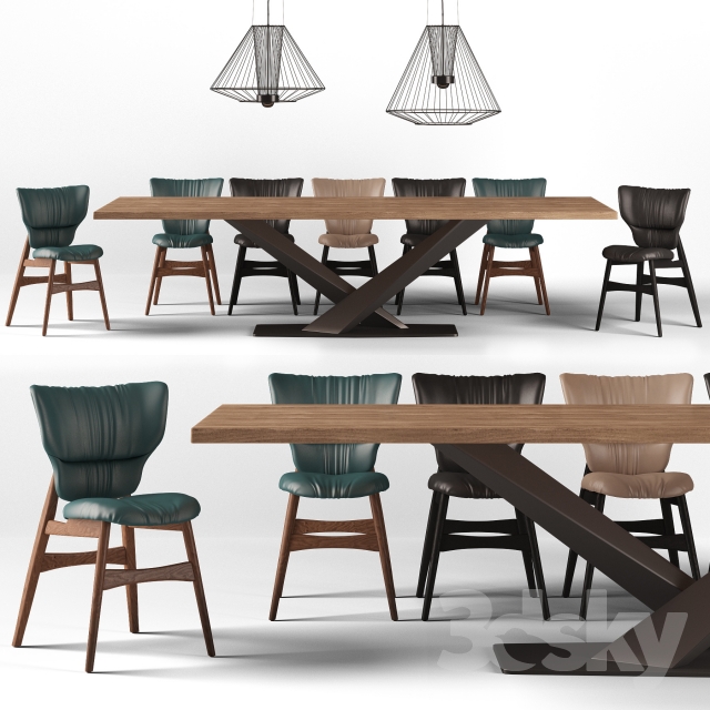 Cattelan italia dinning set 3DS Max - thumbnail 3