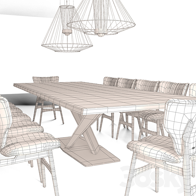 Cattelan italia dinning set 3DSMax File - thumbnail 3