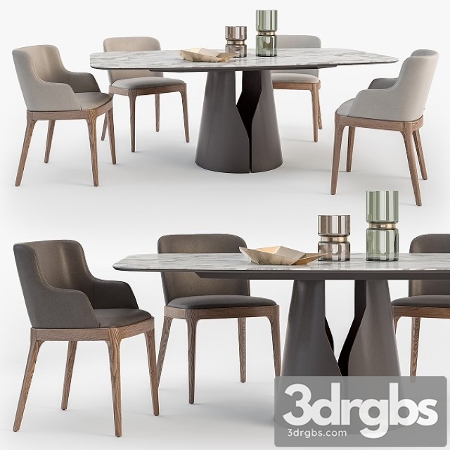 Cattelan Italia Giano Table Magda Chair Set 3dsmax Download - thumbnail 1