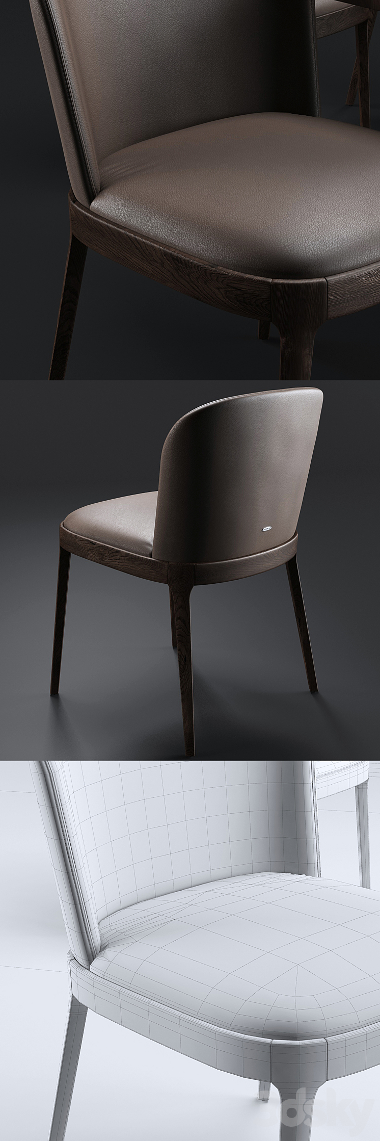 Cattelan Italia Gordon Deep Wood Magda Chair 3DS Max - thumbnail 2