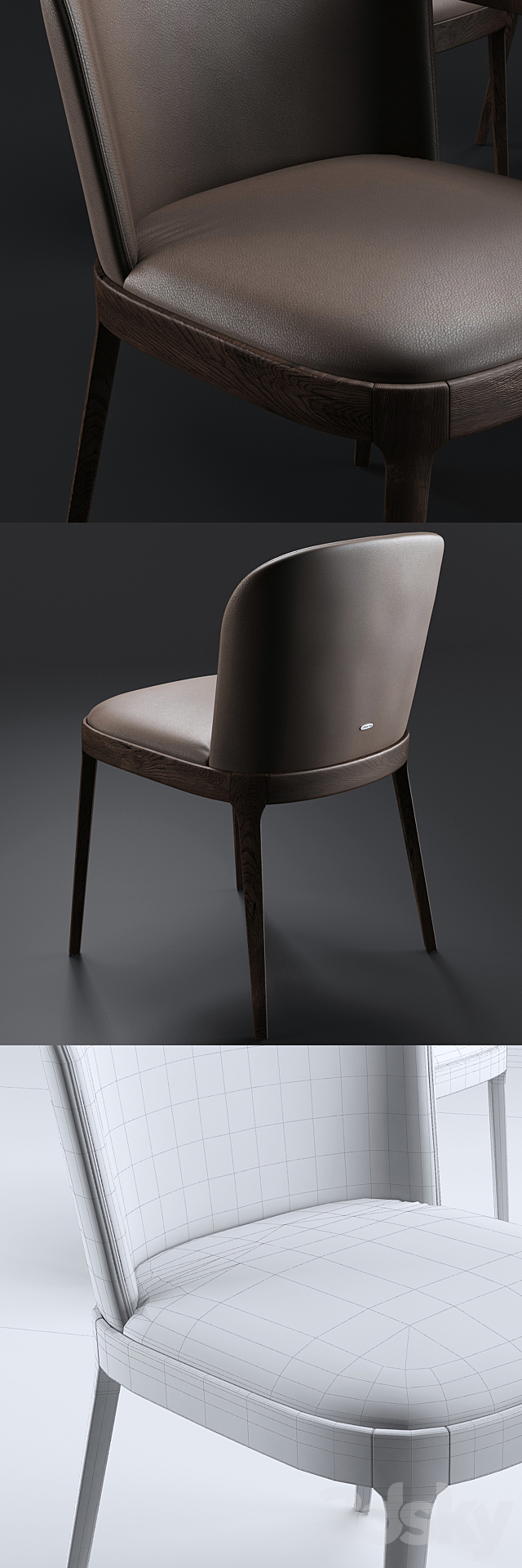 Cattelan Italia Gordon Deep Wood Magda Chair 3DSMax File - thumbnail 2