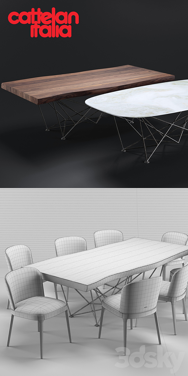 Cattelan Italia Gordon Deep Wood Magda Chair 3DSMax File - thumbnail 3