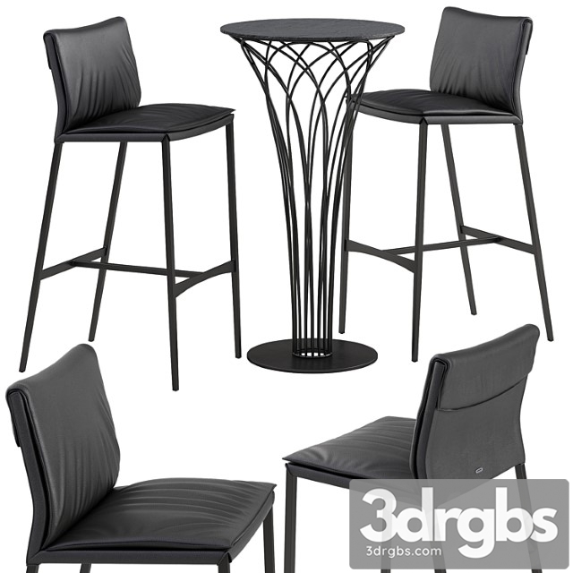 Cattelan italia isabel barstool nido table set 2 3dsmax Download - thumbnail 1