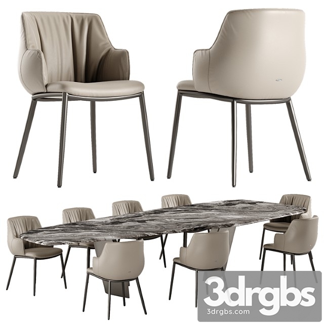 Cattelan Italia Senator Table Rihanna Chair Set 3dsmax Download - thumbnail 1