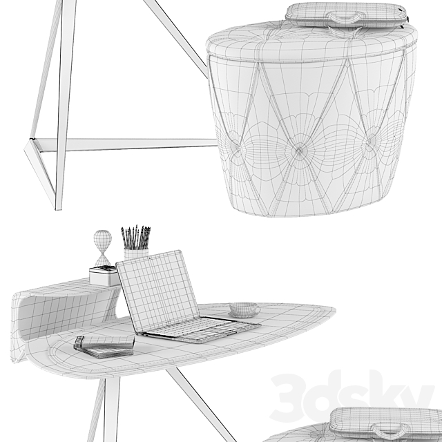 Cattelan Italia Storm desk set 3DSMax File - thumbnail 3