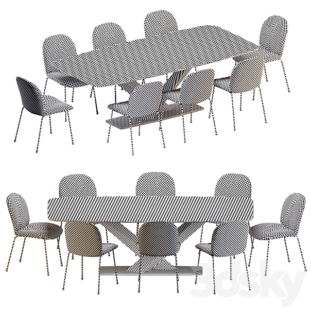 Cattelan Italia Tina chair Stratos Keramik table 3DSMax File - thumbnail 2