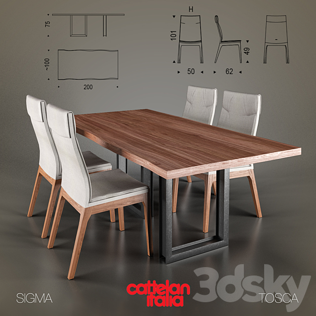 Cattelan Italia Tosca & Sigma 3DSMax File - thumbnail 1