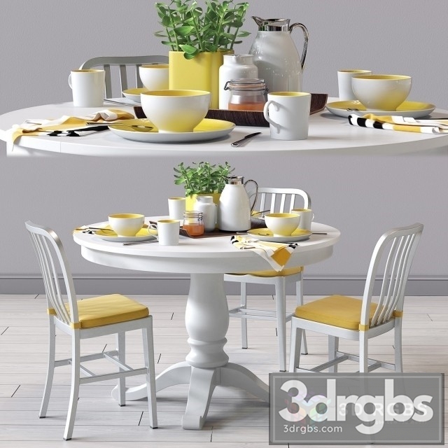 CB Delta Avalon Table and Chair 3dsmax Download - thumbnail 1