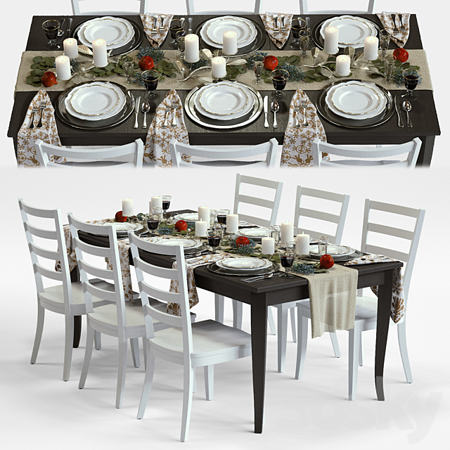 C&B Traditional Holiday Table 3DSMax File - thumbnail 1