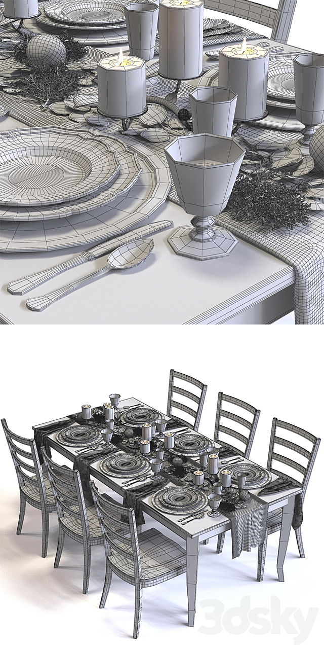 C&B Traditional Holiday Table 3DSMax File - thumbnail 3