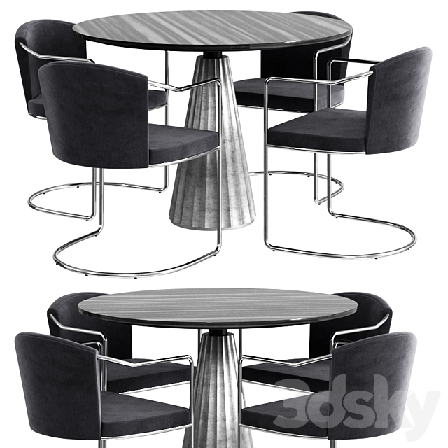 CB2 Dinning Set 3 3DSMax File - thumbnail 1