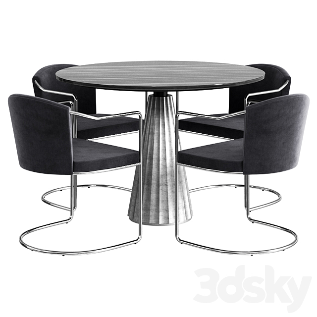 CB2 Dinning Set 3 3DSMax File - thumbnail 2