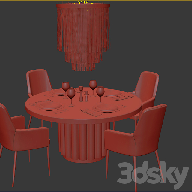 CB2 Dinning set 3DSMax File - thumbnail 3