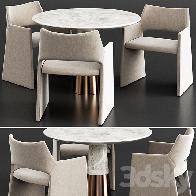 CB2 Dinning Set 4 3DSMax File - thumbnail 1