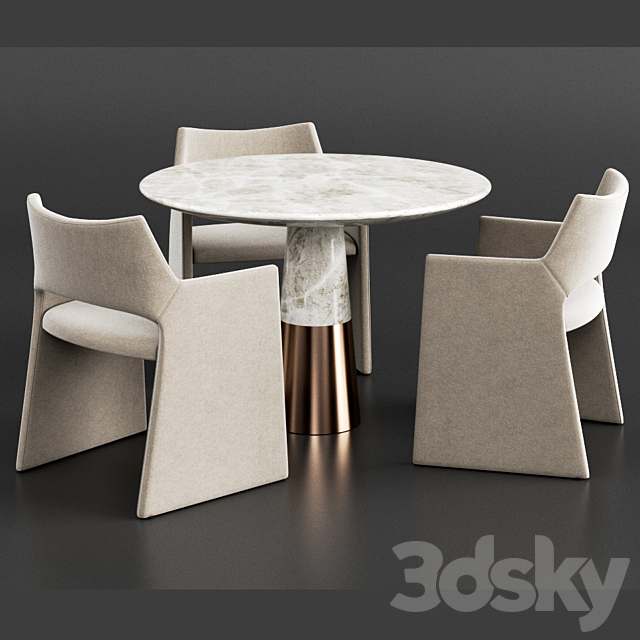 CB2 Dinning Set 4 3DSMax File - thumbnail 2