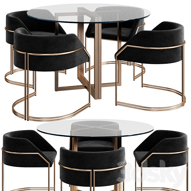 CB2 & Giopagani Dinning Set 3DSMax File - thumbnail 1