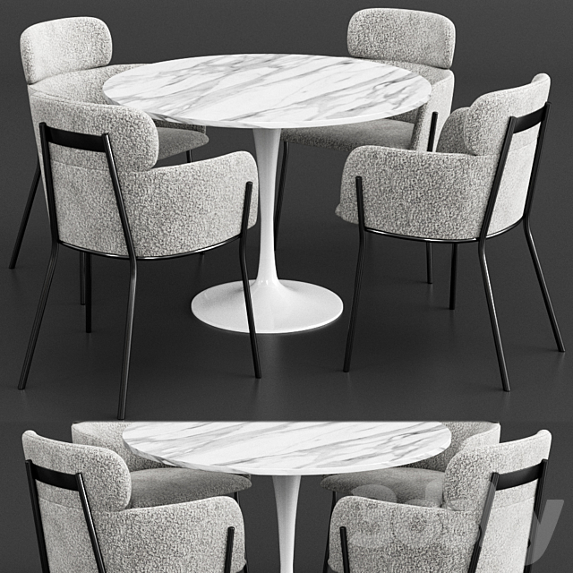 CB2 & Knoll Dinning Set 3DSMax File - thumbnail 1