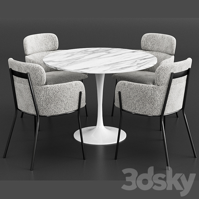 CB2 & Knoll Dinning Set 3DSMax File - thumbnail 2