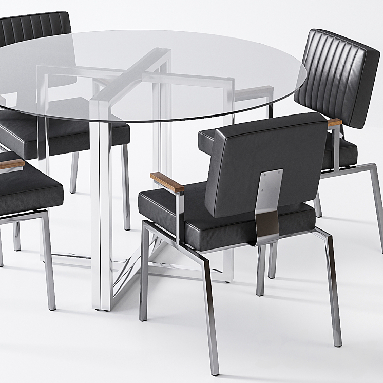 CB2 Krall chair Silverado table 3DS Max - thumbnail 2