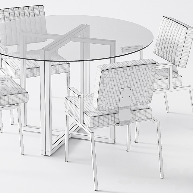 CB2 Krall chair. Silverado table 3DSMax File - thumbnail 3