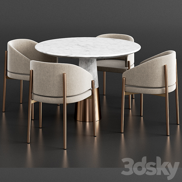 CB2 & Porro Dinning Set 3DS Max - thumbnail 2