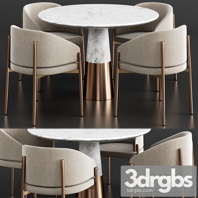 CB2 Porro Dinning Set 3dsmax Download - thumbnail 1