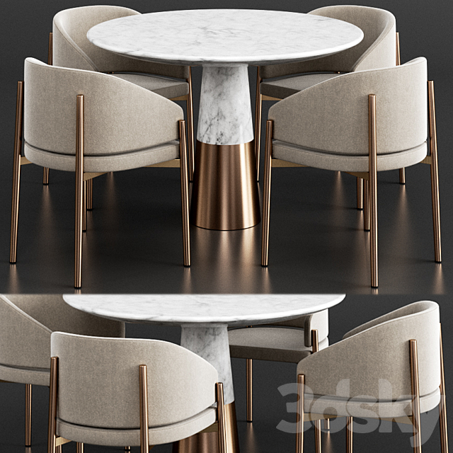 CB2 & Porro Dinning Set 3DSMax File - thumbnail 1